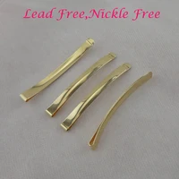 20pcs 6mm7 0cm golden arc shaped plain metal bobby pins wide hair slide hair barrettes for diy nickle free and lead free