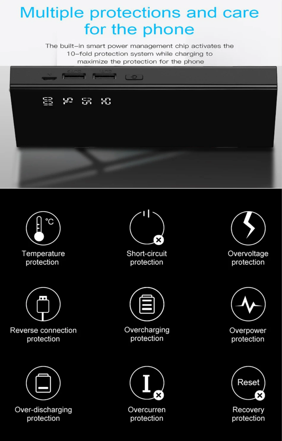 30000 зеркало power Bank для iPhone samsung Xiaomi Внешняя батарея 2 USB power Bank портативное зарядное устройство для мобильного телефона power Bank