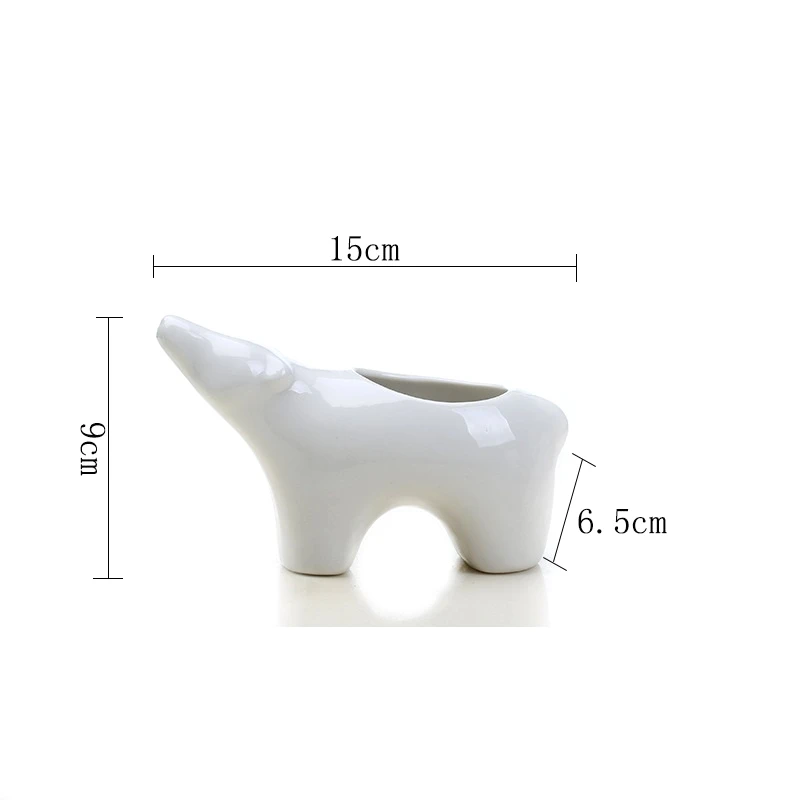 Белый фарфоровый Миниатюрный белый медвежонок суккулент горшок для растений