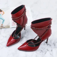 roni bouker women fashion luxury genuine leather heels womens red lace up high heel boots woman black taupe handmade shoes 42