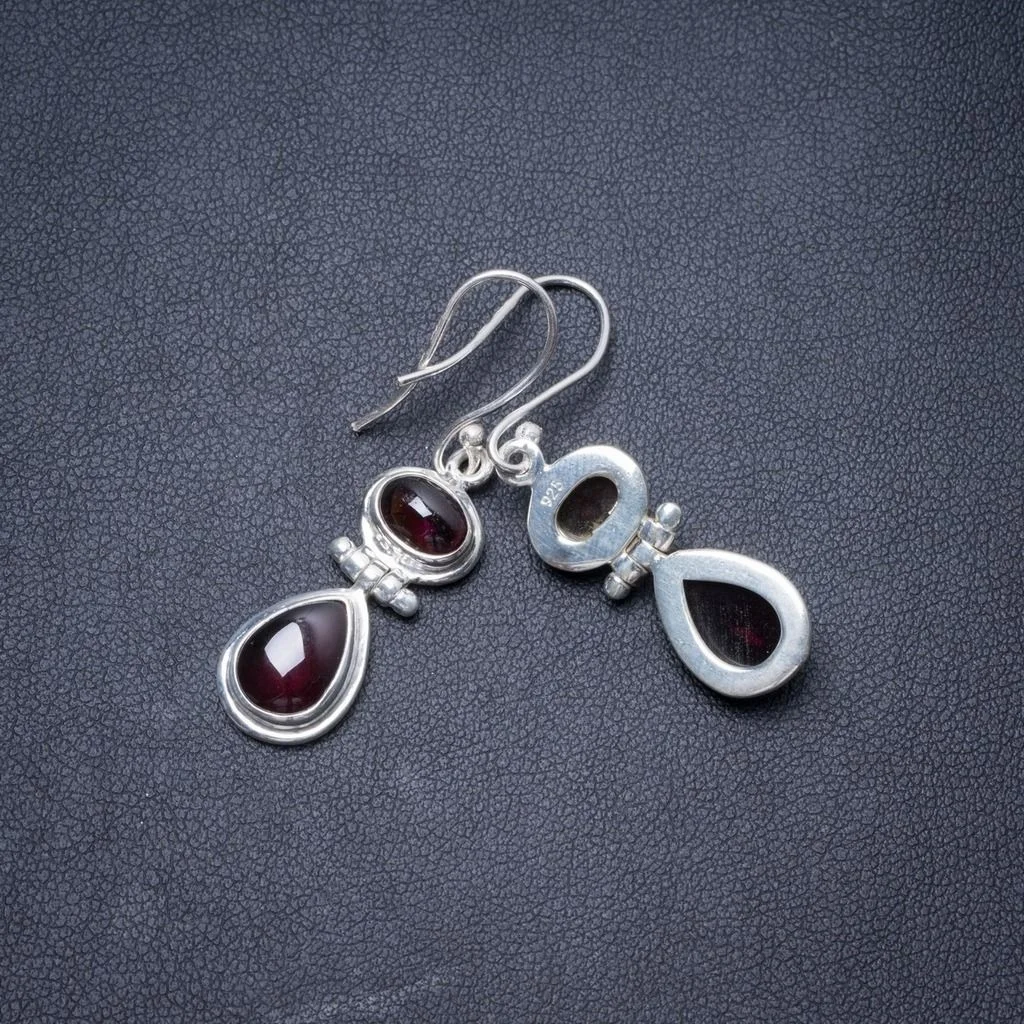

Natural Amethyst Handmade Unique 925 Sterling Silver Earrings 1.5" Y2984