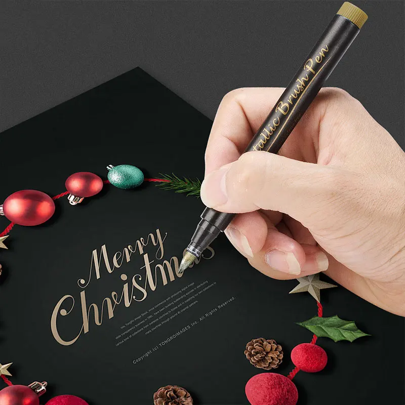 

10 Color Waterproof Paint Marker Pens Metallic Color Pen Doodle Art Drawing Markers Outline Pen Set SER88