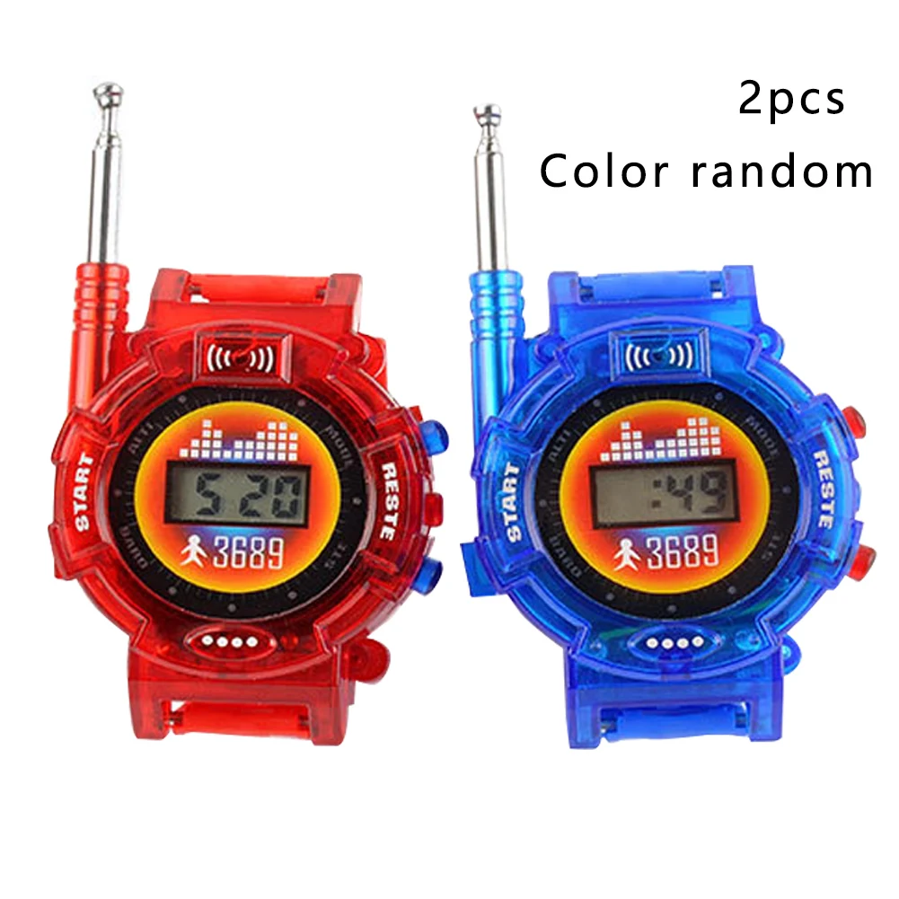 

2pcs Intercom Outdoor Battery Powered Random Color Kids Toy Interactive Family Long Range Wrist Watch Walkie Talkie Portable