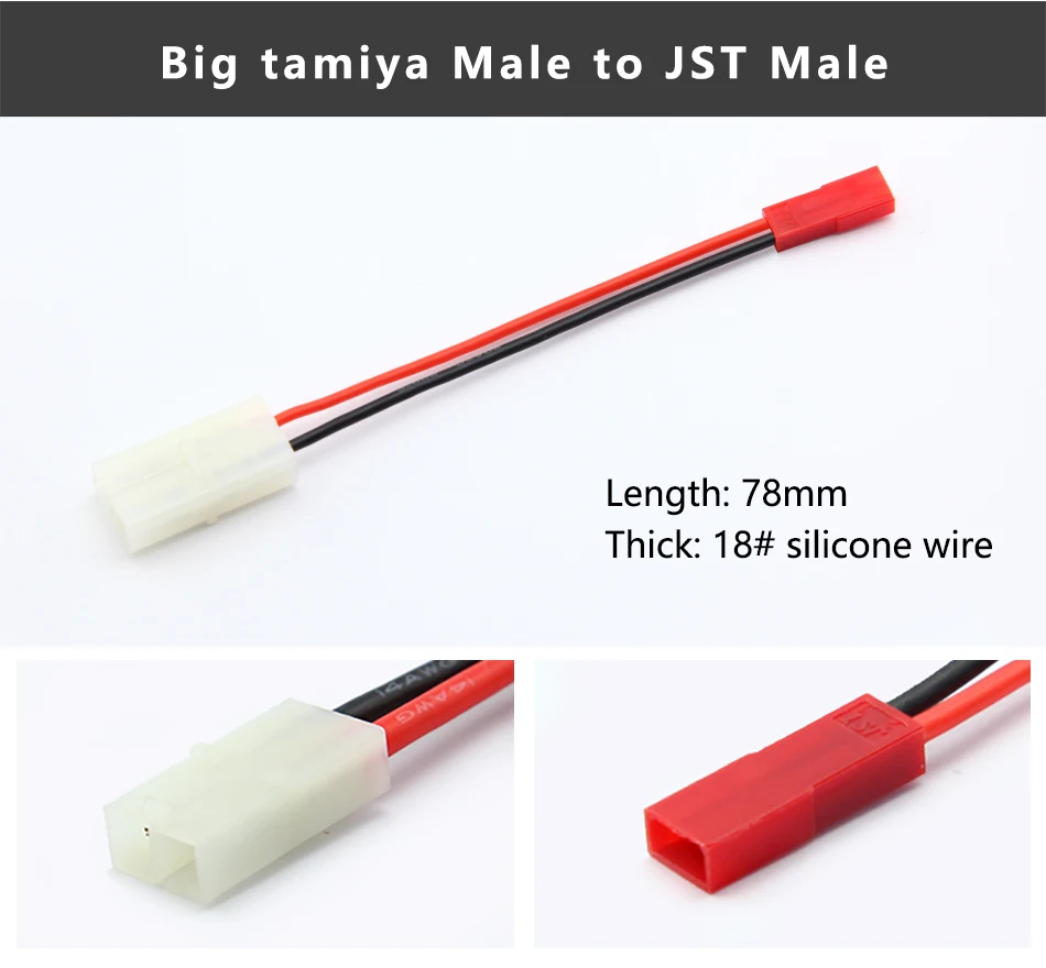 BTMtoJM Литиевая батарея баланс зарядки адаптер линии Tamiya XT60 TRX JST T штекер мужчин и женщин - Цвет: BTMtoJM