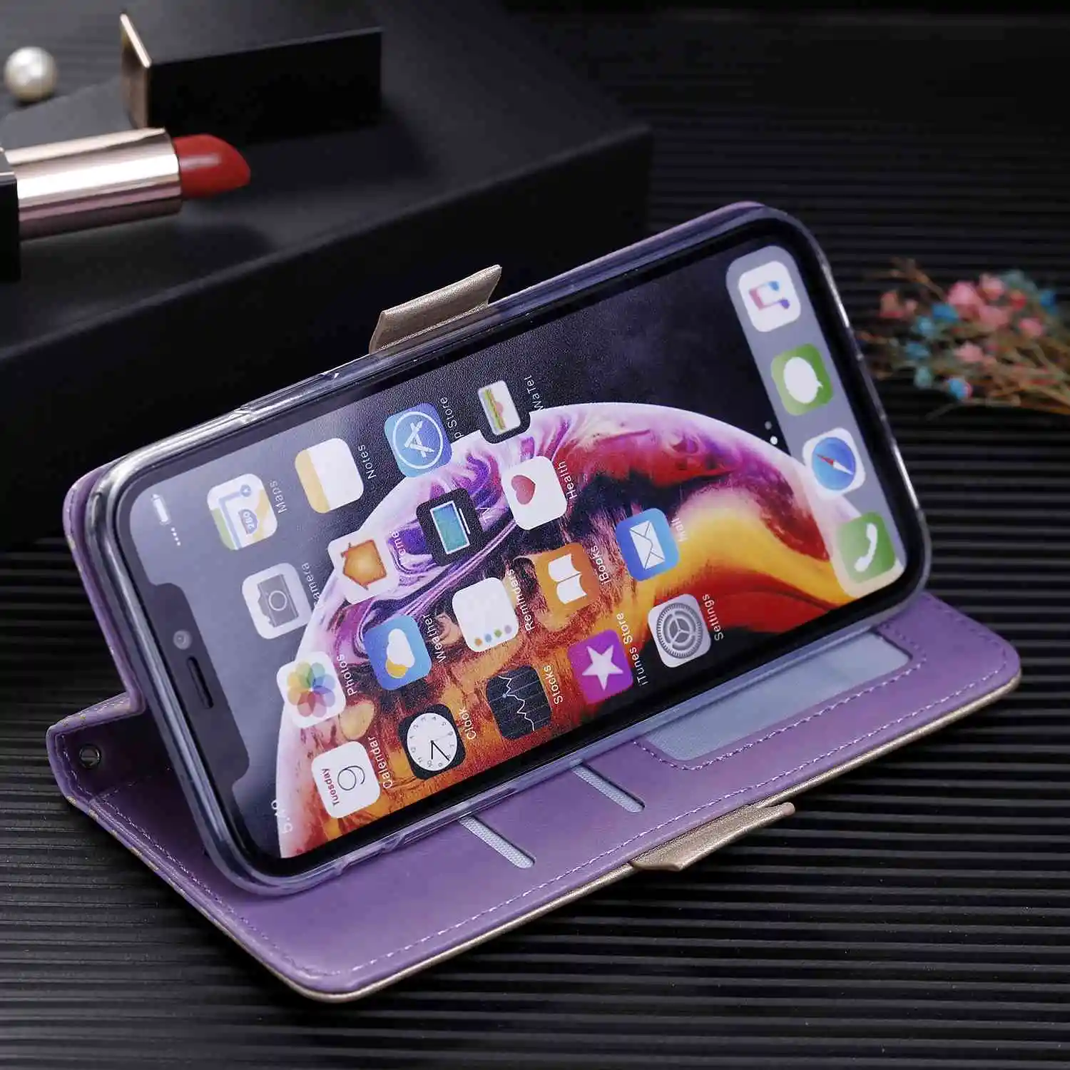 Кожаный чехол для iphone 6 6S 7 8 Plus XR X XS Max 11 Pro Max на молнии Держатель для карт кошелек чехол для iphone 6plus 7plus 8plus чехол