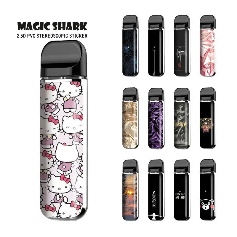 Волшебная Акула любовь Тигр алмаз надеюсь лист ПВХ не выцветает кожа Футляр для вейпа крышка пленка наклейка для Smok Novo Pod