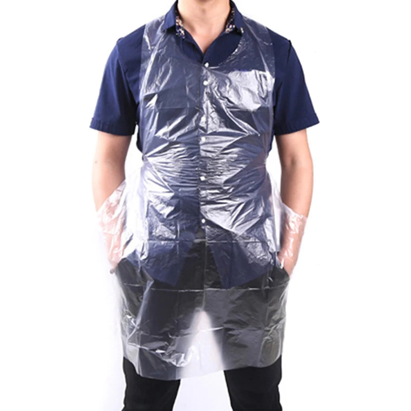 

100pcs Disposable Aprons Waterproof Oil Proof Antifouling Plastic Aprons Anti-splash Kitchen Supplies AC889
