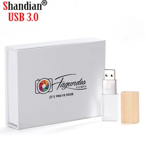 SHANDIAN свадебная фотография Пользовательский логотип Деревянный Кристалл Деревянный USB 2,0 64 ГБ 32 ГБ 16 ГБ 4 ГБ версия флеш-накопитель