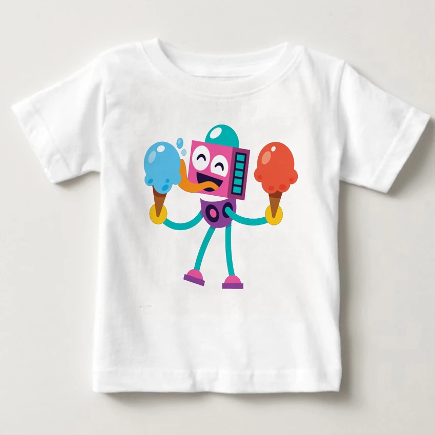 

Summer Boys T Shirt Kids Cartoon Funny Robot Short Sleeve Cotton T-Shirts Baby Clothing Tee Christmas 2018 Fashion New MJ