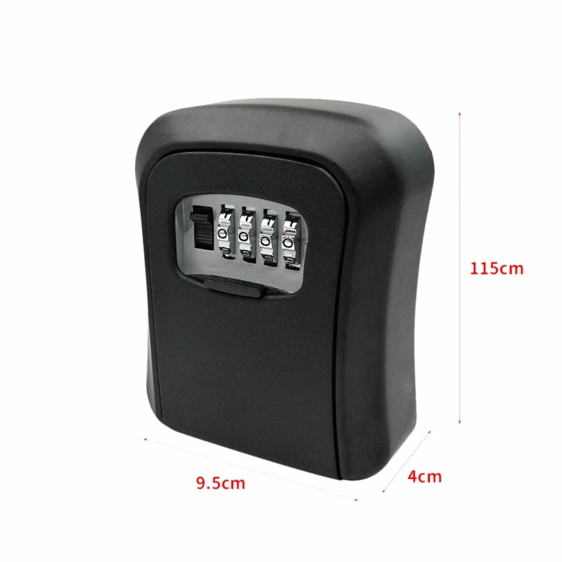 

NEW-Password Key Lock Box Wall Mounted Zinc Alloy Key Box Weatherproof 4 Digit Combination Key Storage Lock Box