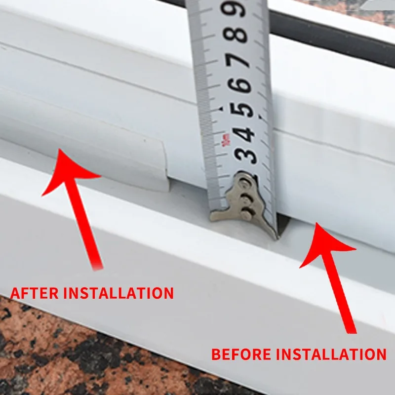 

5 Color 1M Length Window Door Bottom Self Adhesive Silicone Rubber Seal Weathering Strip Door Sealing Bar Window Sealing Tape