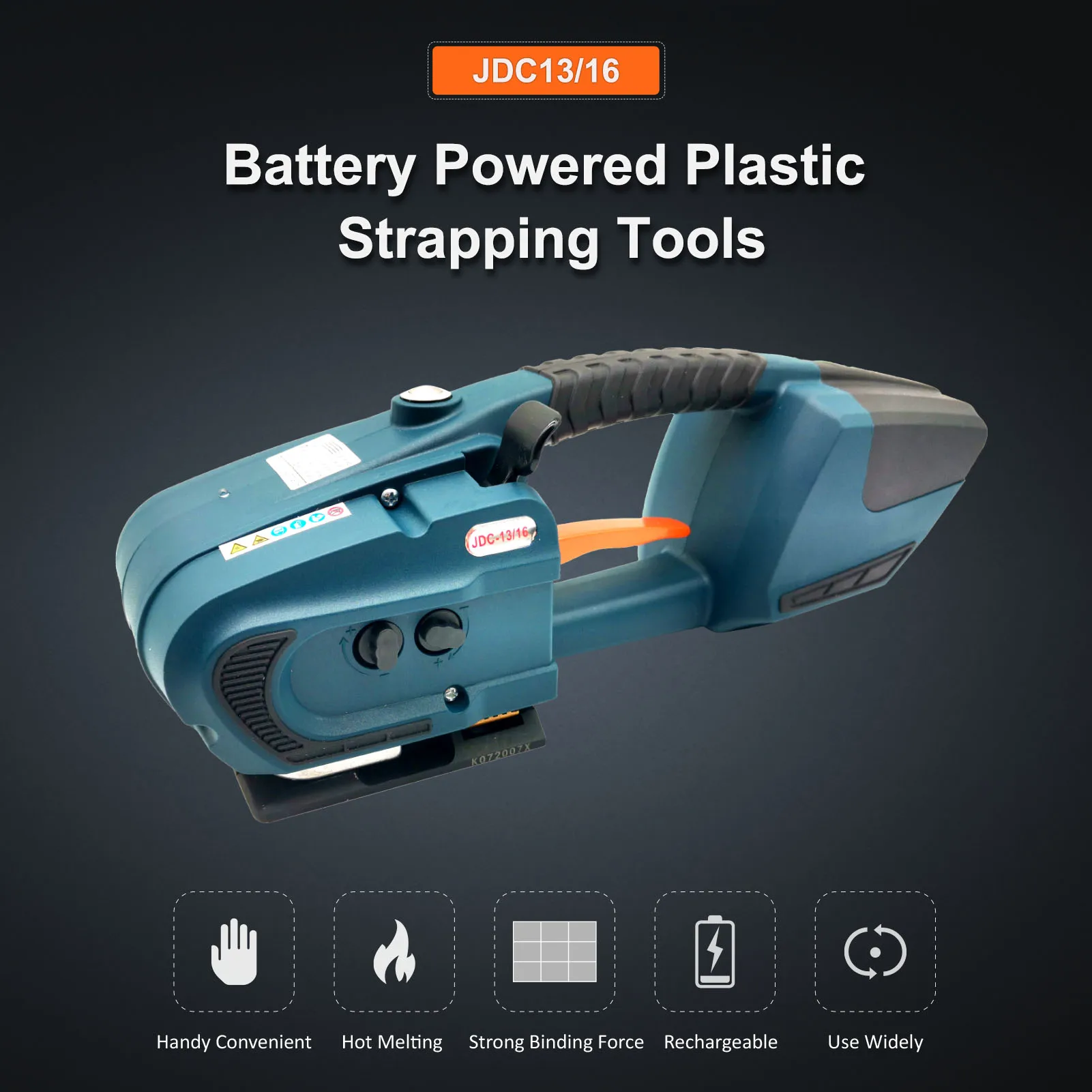 Два аккумуляторных полипропиленовых обвязочных инструмента 13 мм-16 мм для машины