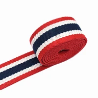 36mm blue red cotton belt striated webbing bag webbing belt knapsack strapping bag crafts accessories by the yard for bag strap