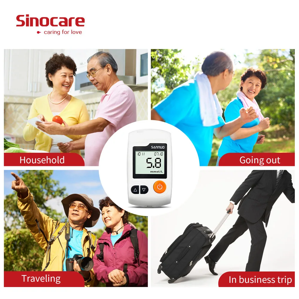(50/100 комплекты) Sinocare GA 3 комплект глюкометра разделены Тесты полоски иглы для