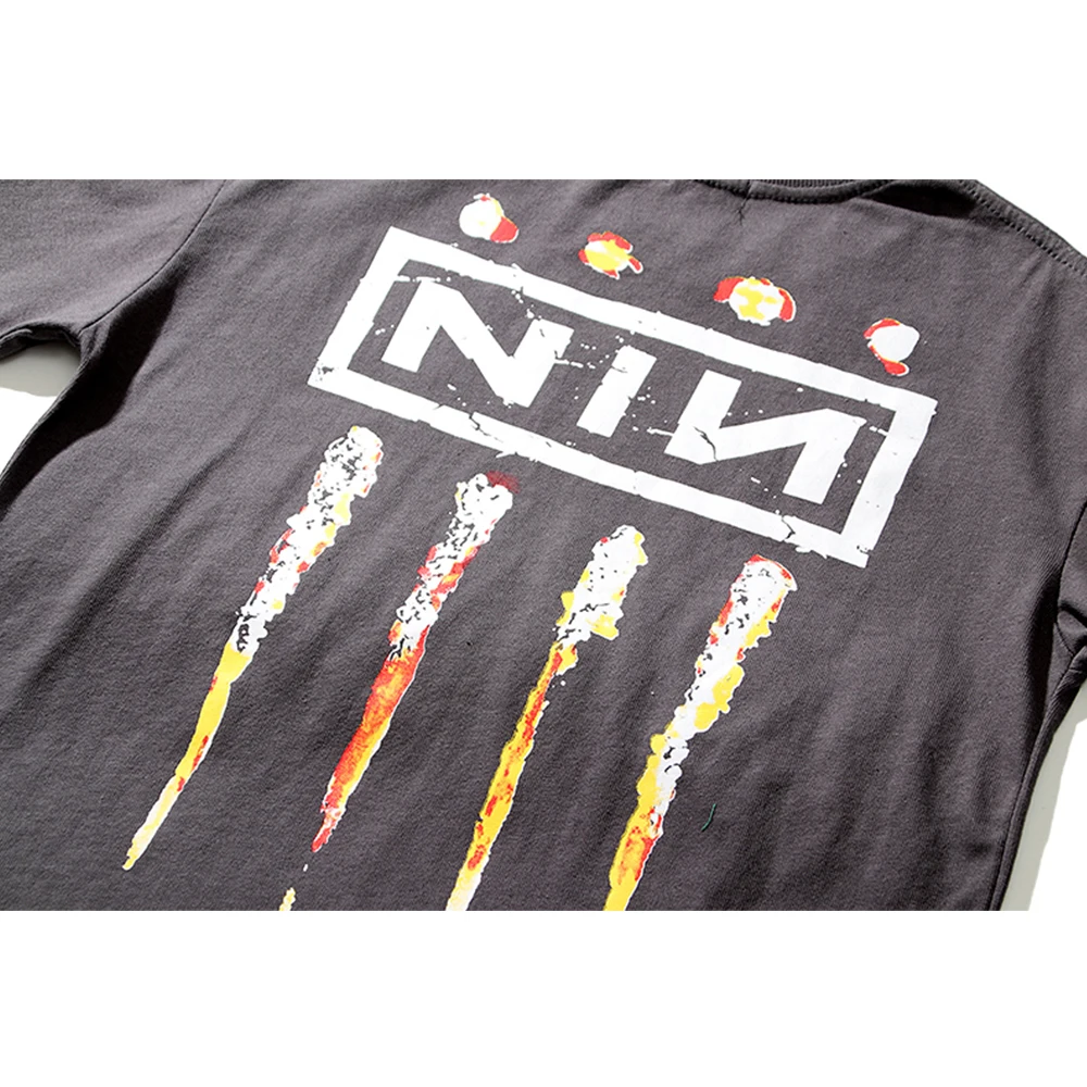 

Dark Icon Nine Inches Nail Loose Men Women T-shirt Short Sleeve Summer Street Men's Tshirts Cotton Tee Man Clothing