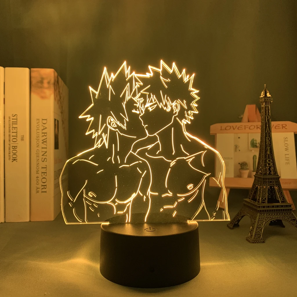 

Anime Led Night Light My Hero Academia Edit for Room Decoration Home Lighting Birthday Gift 3d Led Lamp Manga Red Riot x Bakugo