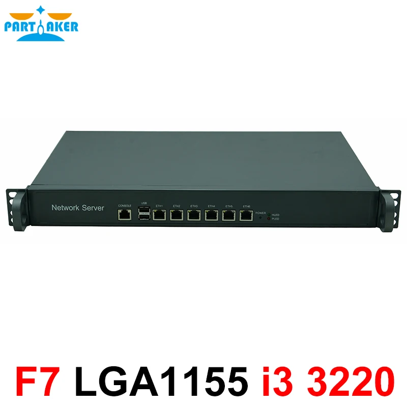 Partaker F7 Intel LGA1155 Intel Core i3 3220 Proecssor Network Security Appliance 1U Rack Case Firewall with 6 LAN Ports