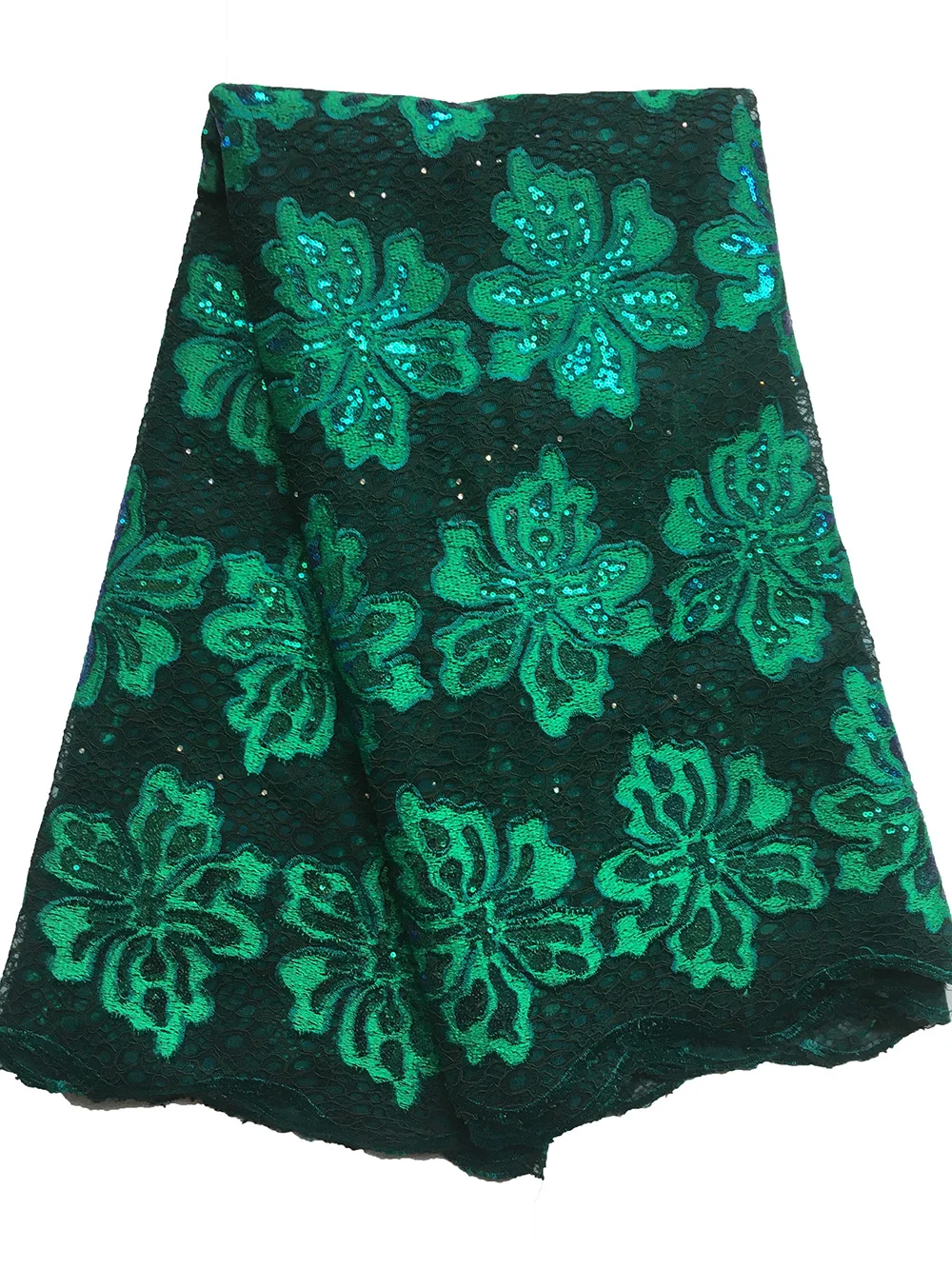 Green lace Высококачественная кружевная ткань с сеткой и блестками, Новое поступление, кружевная ткань для свадебного платья, африканская ткань, Лидер продаж - Цвет: Green lace