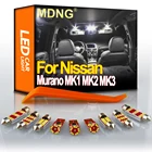MDNG для Nissan Murano MK1 MK2 MK3 2002-2016 2017 2018 2019 2020 Canbus белые автомобильные лампы купольная карта для чтения интерьера комплект светодиодных ламп