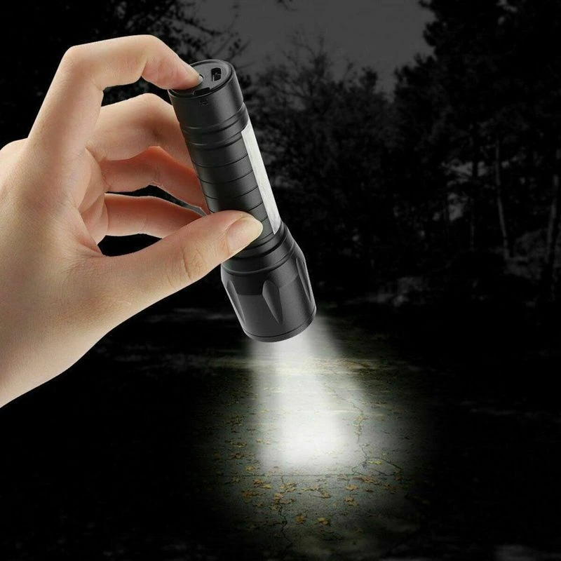 

Focus Torch Light Lamp Night LightsPortable T6 COB LED Flashlight Waterproof Tactical USB Rechargeable Camping Lantern Zoomable