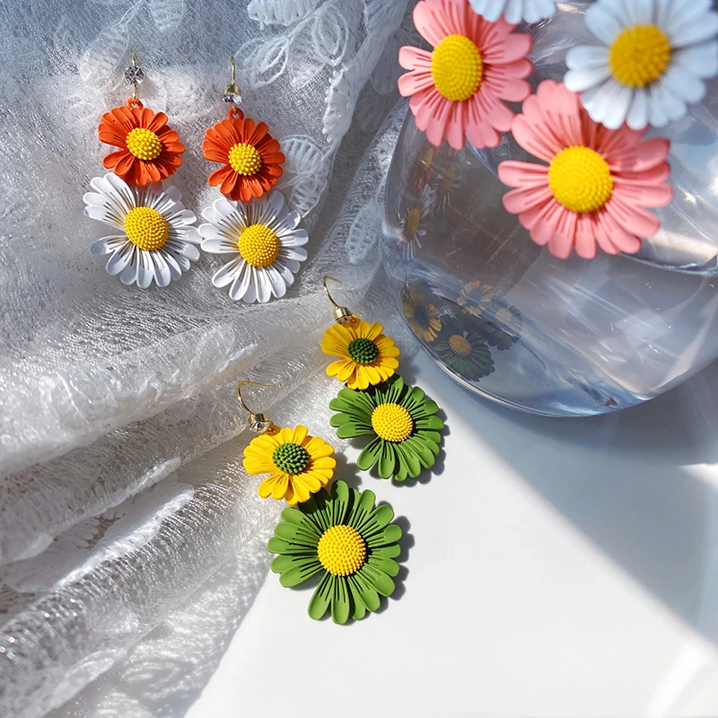 Серьги женские летние контрастных цветов корейский дизайн | Украшения и