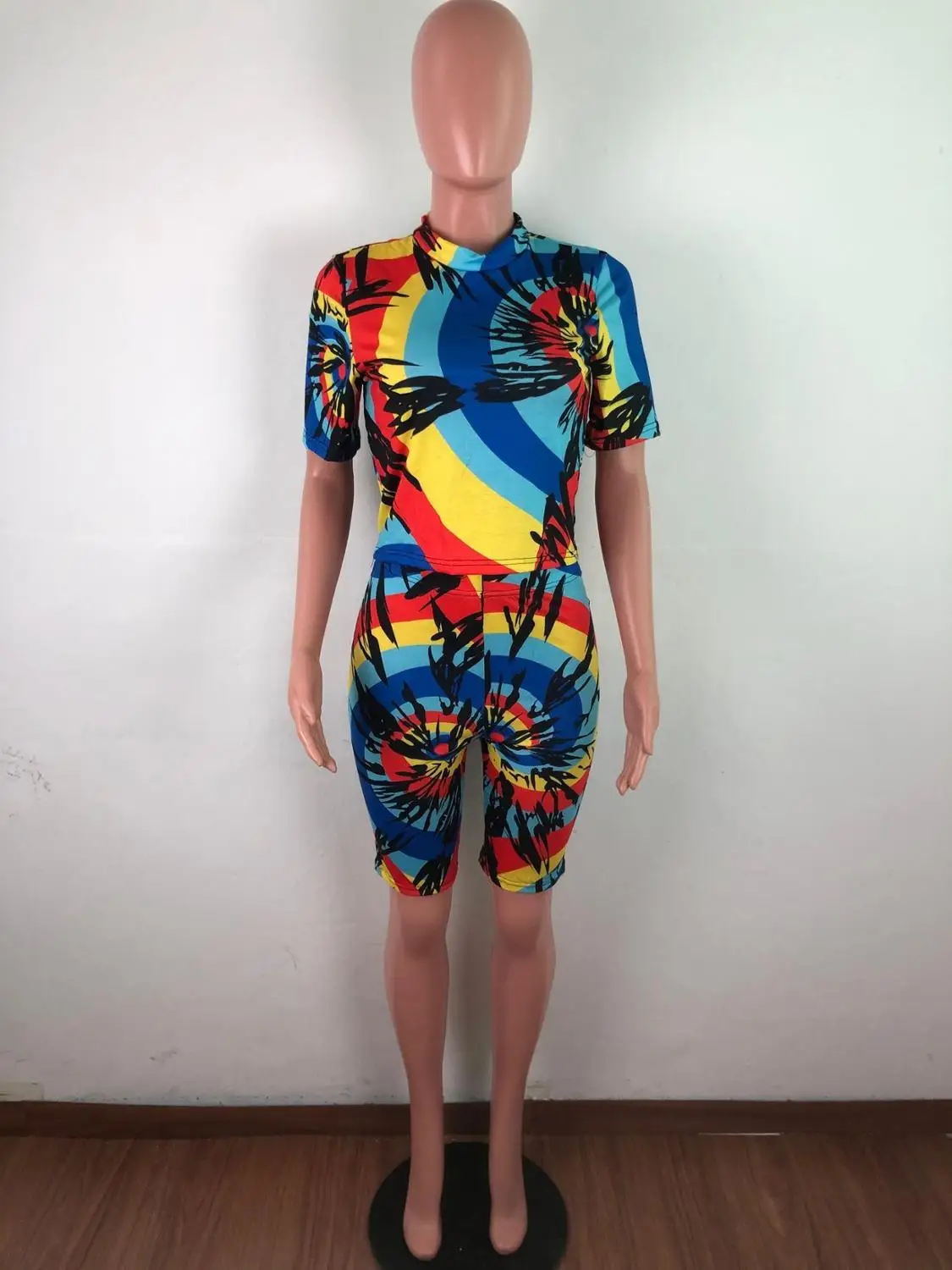 

2020 New Fashion Women Set Tie Dye Print Two Piece Set Jogger Sweatpants Tracksuit Matching Set Outfit