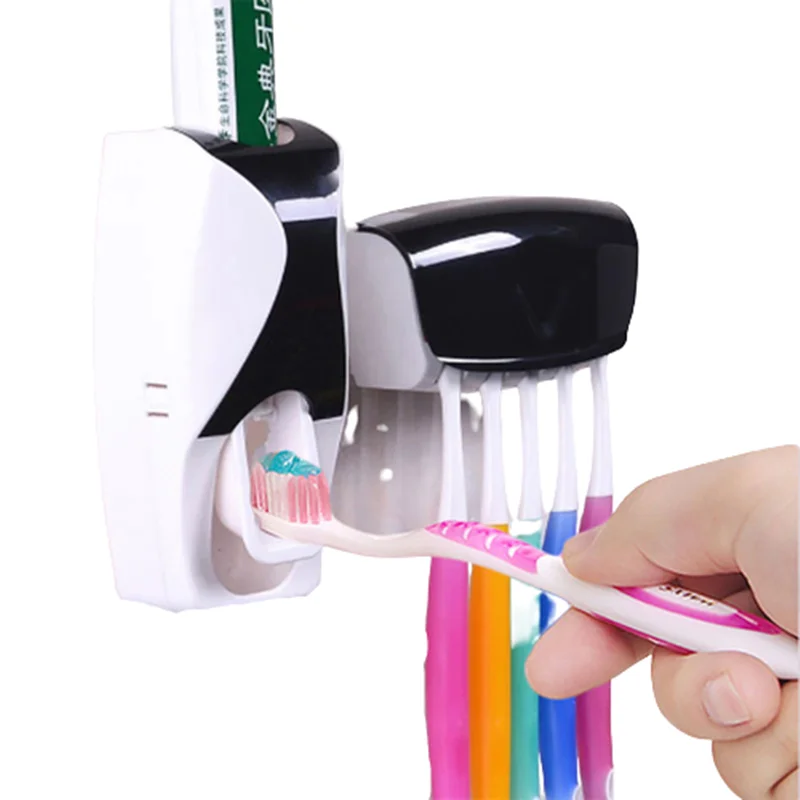 

Creative Automatic Toothbrush Holder Auto Toothpaste Dispenser Set Wall Mount Holder Bathroom Storage Rack Supplies Wholesale