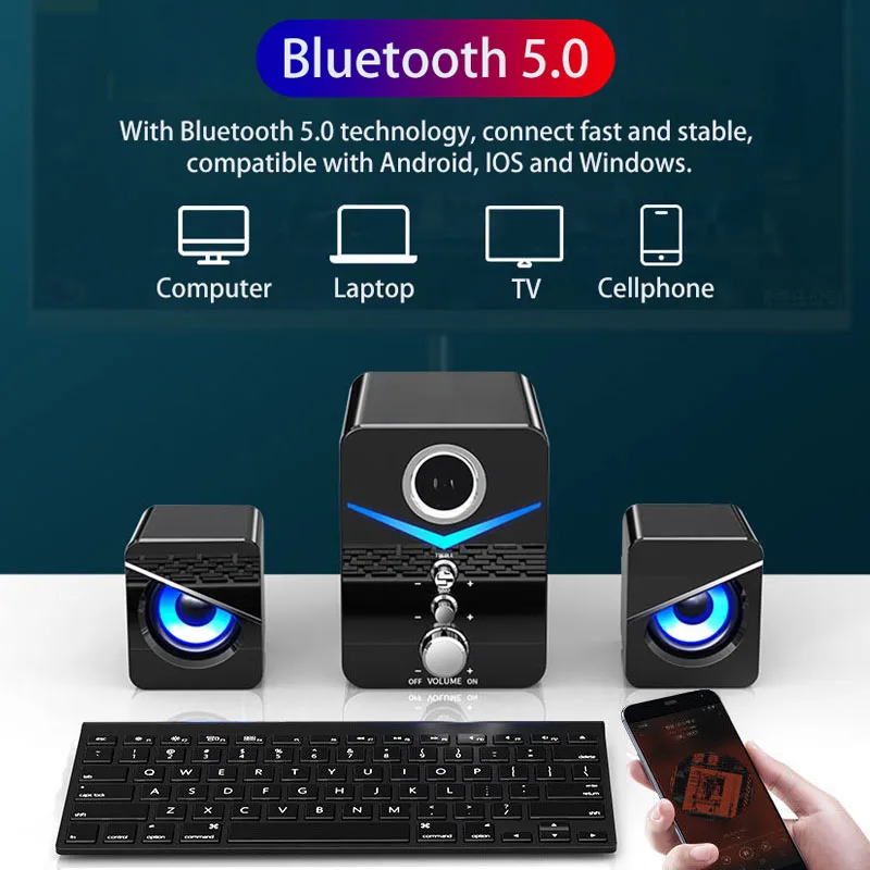 Computer Bluetooth Speaker Column Amplified Speakers Home Theater Music Center Subwoofe alto-falantes Powerful Soundbar Som | Электроника