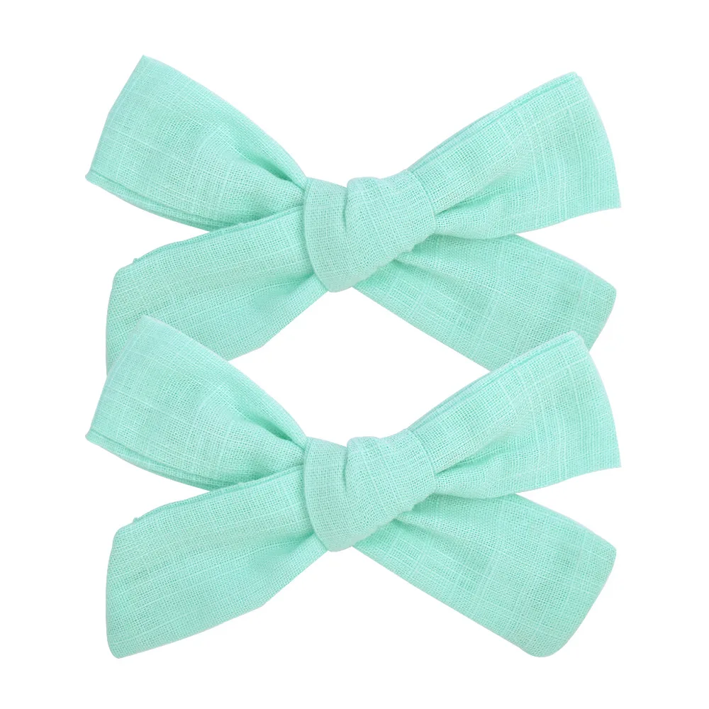 

INS Pure Color Bamboo Knot Cotton Linen Bowtie Hair Pin Wrapped Cloth Children's Hair Clip Hair Accessories Barrette