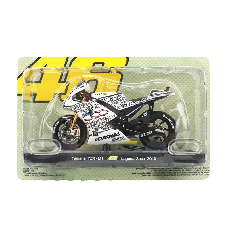 Laguna Seca 2010 Модель мотоцикла из 1:18 сплава, игрушечный моторный велосипед № 46, Чемпионат мира по мотокроссу, Внедорожный гоночный автомобиль, игрушки для детской коллекции - Цвет: Laguna Seca 2010