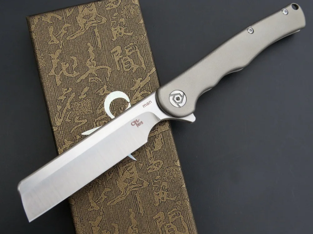 New CH2006 man Folding knife S35VN Blade ceramic ball bearing washer TC4 Titanium Handle Outdoor Hunting Pocket Knives