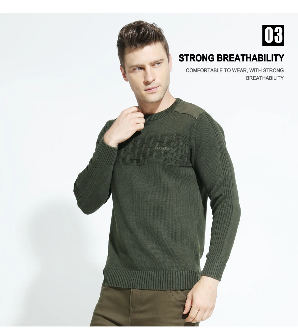 FreeArmy New Casual Men's Sweater O-Neck Slim Fit Knittwear Mens Sweaters Pullovers Homme Winter Thick Clothing M-3XL B003