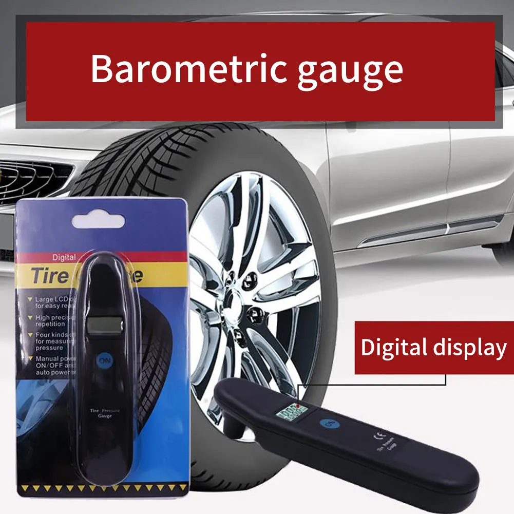 

Digital Car Tire Air Pressure Gauge Meter LCD Display Lightweight Portable Manometer Barometers Tester Tool With Backlight