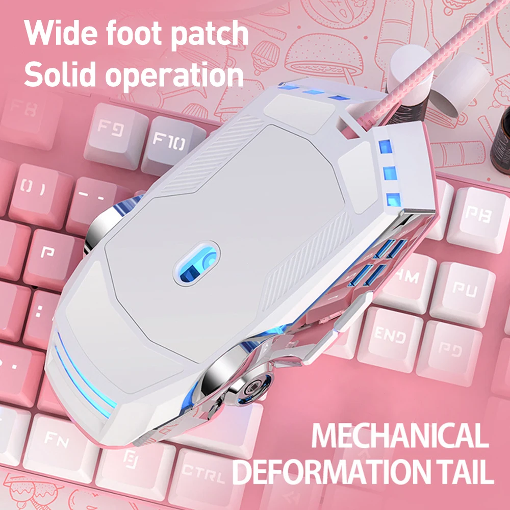 Мышь игровая Проводная Бесшумная со светодиодный Ной подсветкой 3200DPI |