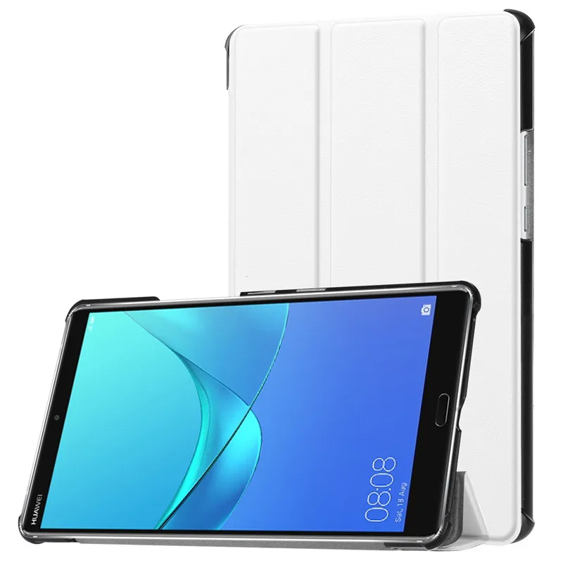 Чехол для планшета s для huawei MediaPad M5 8,", чехол с подставкой, Магнитный смарт-чехол, чехол для huawei SHT-W09, защитная оболочка+ ручка для SHT-AL09 - Цвет: white