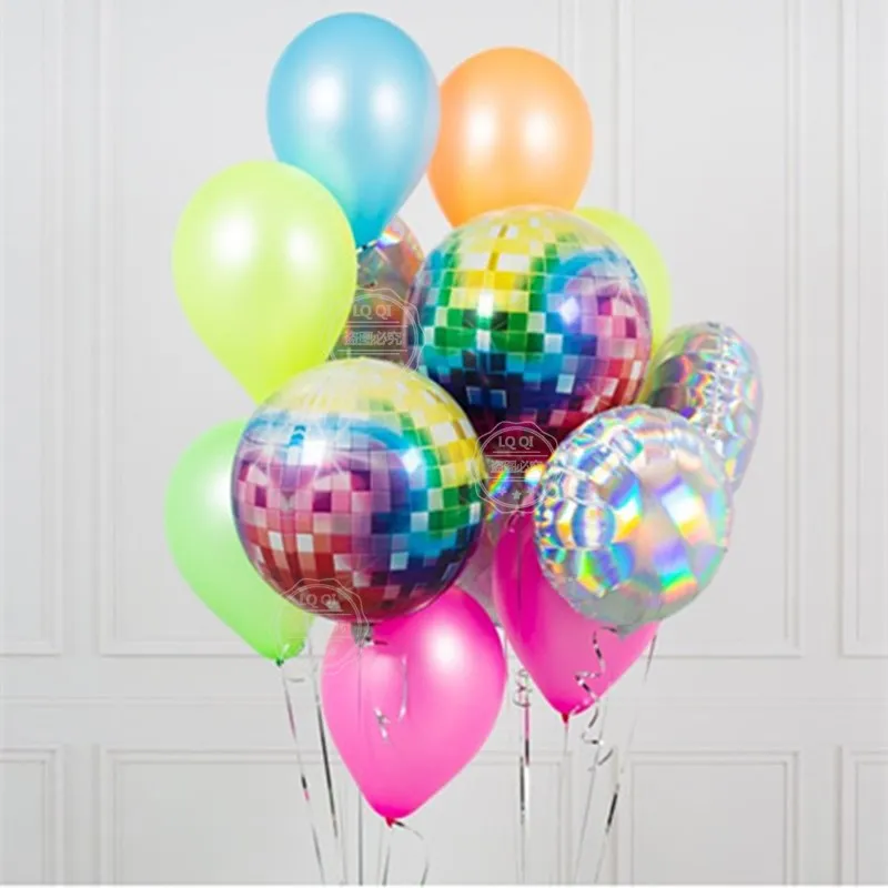 20 штук 22 дюймов 4D диско металлических воздушных шаров с воздушными шарами
