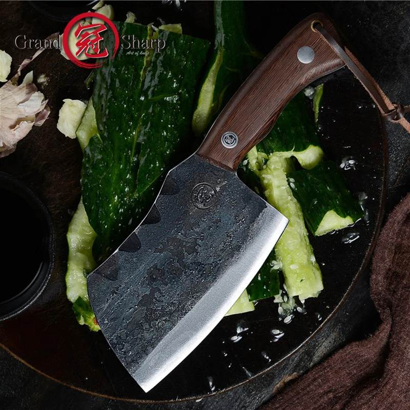 Фото Нож шеф-повара Grandsharp ручной работы гаджет для кемпинга дюйма с ручкой Дом и сад Нож шеф-повара Grandsharp ручной работы гаджет для кемпинга дюйма с ручкой Дом и сад