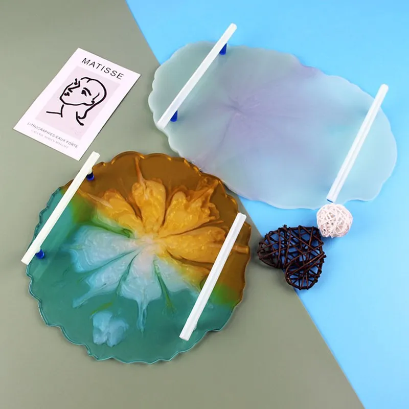 Diy Кристалл зеркало силиконовая форма большой размер стол чайная чашка тарелка Pad