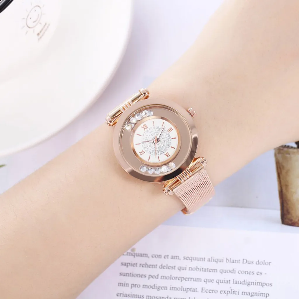

Student Quicksand Watch Roman Female Quartz Watch Personality Watch Luxury Women Rose Gold stainless steel geneva watch #10
