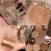 honeycomb 9 color shimmer matte glitter eyeshadow palette metallic dianond pigmented eyeshadow pallete makeup palette cosmetic
