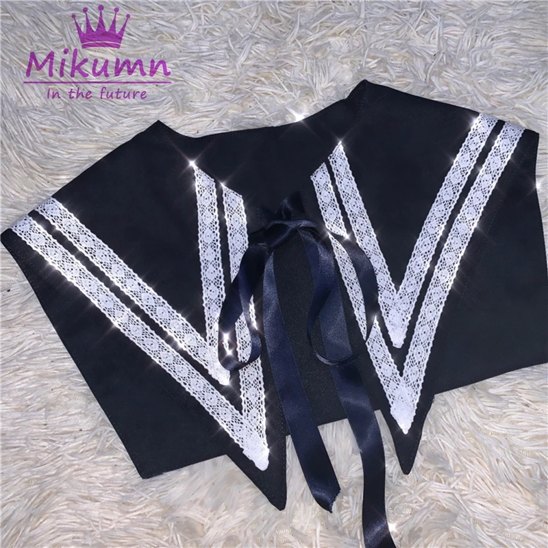 Женский морячный воротник в японском стиле милый фальшивый с бантом на шнуровке