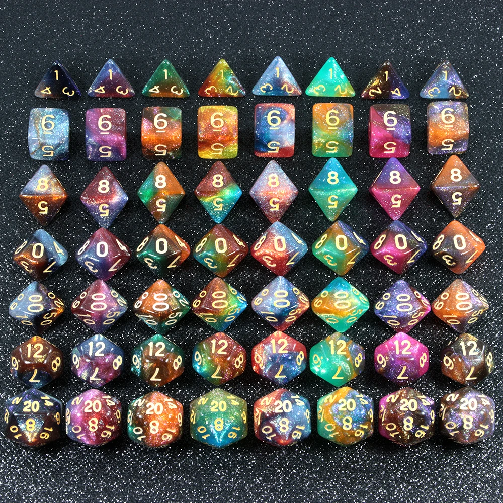 Супер Вселенная Галактика игральные кости DND набор D4-D20 Подземелья и Драконы РПГ лучшие подарки 8 цветов на выбор игра в кости