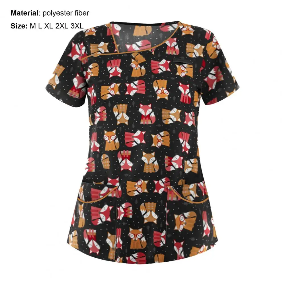 

Summer women's cartoon printed short-sleeved blouse, color washable printing, V-neck women's short-sleeved home ladies blouse