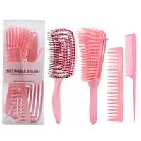 4pcsset detangling hair hrush hair comb set detangler hairbrush for curly hair barber accessories hair care styling tools