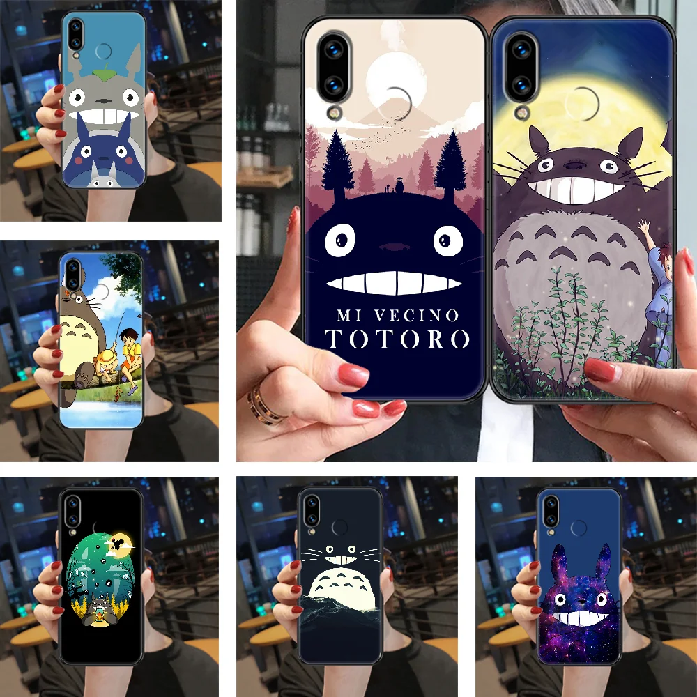 Аниме Чехол Tonari no Totoro Miyazaki Hayao для телефона Huawei Honor 6 7 8 9 10 10i 20 A C X Lite Pro Play черный