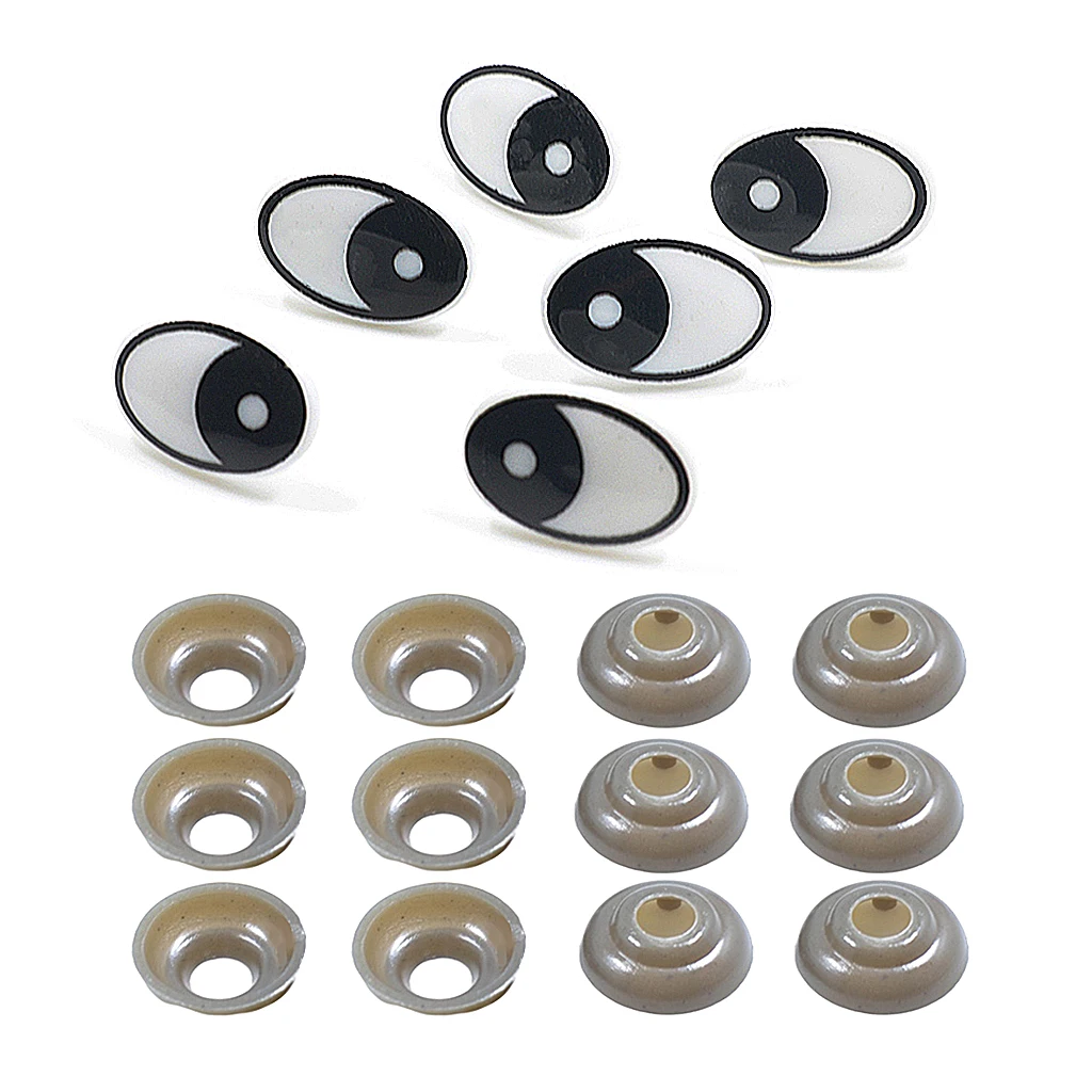 

60 Piece Oval Shape Black White Safety Eyes Safety Eyes Eyes With Washers For Puppet, Plush Animal, Dolls Making