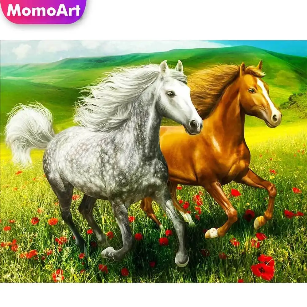 Набор для алмазной вышивки Momoart с изображением лошади 5D алмазная вышивка мозаика