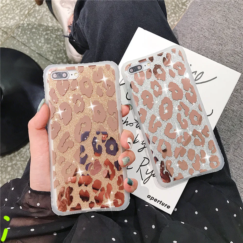 

Waistline Shiny Leopard Design Soft Case for Iphone X XS Max XR 7 8 11 Pro Plus SE 2020 Phone Cases Shockproof Silicone Cover