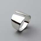 Простое геометрическое гладкое серебряное медное регулируемое кольцо на палец для женщин изящное минималистичное ювелирное изделие подарки