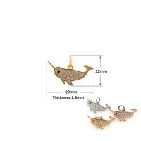 gold filled micro pave narwhal pendant diy necklace bracelet strap jewelry wholesale jewelry looking for strap cubic zirconia